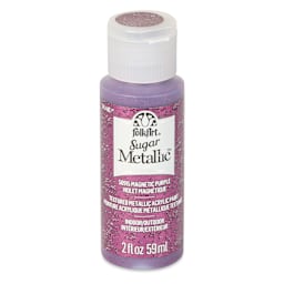 Plaid FolkArt Sugar Metallic Acrylic Paint - Magnetic Purple, 2 oz, Bottle - front
