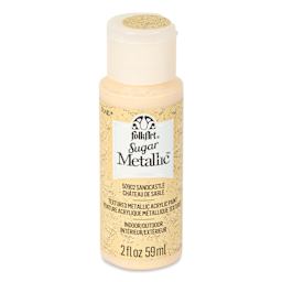 Plaid FolkArt Sugar Metallic Acrylic Paint - Sandcastle, 2 oz, Bottle - front