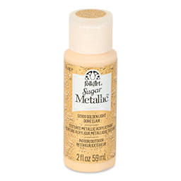 Plaid FolkArt Sugar Metallic Acrylic Paint - Golden Light, 2 oz, Bottle - front
