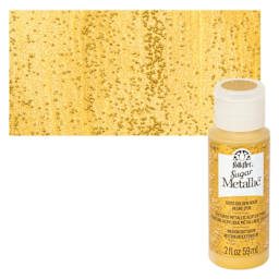 Plaid FolkArt Sugar Metallic Acrylic Paint - Golden Hour - Bottle and Swatch