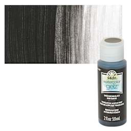 FolkArt Watercolor Gelz Acrylic Paint - Urchin Black - Bottle and Swatch