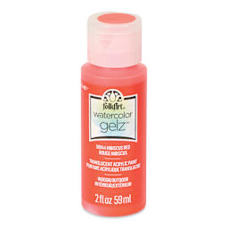 FolkArt Watercolor Gelz Acrylic Paint - Hibiscus Red, 2 oz - front