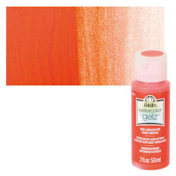 FolkArt Watercolor Gelz Acrylic Paint - Hibiscus Red - Bottle and Swatch
