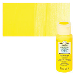 FolkArt Watercolor Gelz Acrylic Paint - Meyer Lemon - Bottle and Swatch