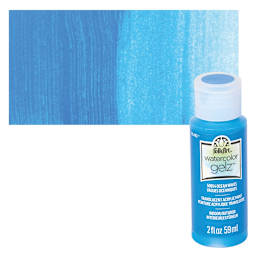 FolkArt Watercolor Gelz Acrylic Paint - Ocean Waves - Bottle and Swatch