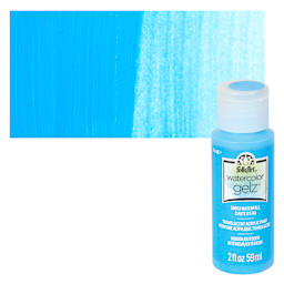 FolkArt Watercolor Gelz Acrylic Paint - Waterfall - Bottle and Swatch