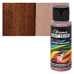 Chroma Craft Colors Acrylic Paint - Root Beer, swatch and bottle