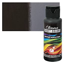 Chroma Craft Colors Acrylic Paint - Raven, swatch and bottle
