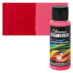 Chroma Craft Colors Acrylic Paint - Ruby Red, swatch and bottle