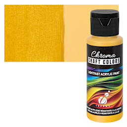 Chroma Craft Colors Acrylic Paint - Spicy Mustard, swatch and bottle