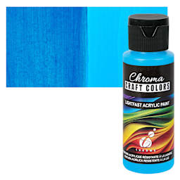 Chroma Craft Colors Acrylic Paint - Caribbean Waters, swatch and bottle