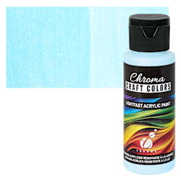 Chroma Craft Colors Acrylic Paint - Glacier Blue, swatch and bottle