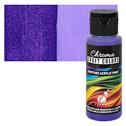 Chroma Craft Colors Acrylic Paint - Eggplant, swatch and bottle