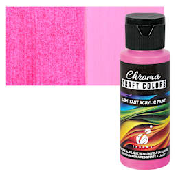 Chroma Craft Colors Acrylic Paint - Fuchsia, swatch and bottle