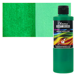 Chroma Craft Colors Acrylic Paint - Green with Envy, swatch and bottle