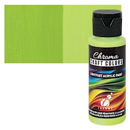 Chroma Craft Colors Acrylic Paint - Spring Green, swatch and bottle