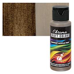 Chroma Craft Colors Acrylic Paint - Mocha, swatch and bottle