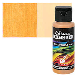 Chroma Craft Colors Acrylic Paint - Honey Maple, swatch and bottle