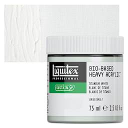 Liquitex Bio-Based Heavy Acrylic Paint - Titanium White, 75 ml jar and swatch