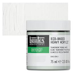 Liquitex Bio-Based Heavy Acrylic Paint - Transparent Mixing White, 75 ml jar and swatch