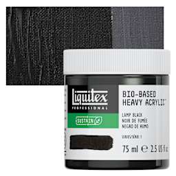 Liquitex Bio-Based Heavy Acrylic Paint - Lamp Black, 75 ml jar and swatch