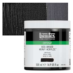 Liquitex Bio-Based Heavy Acrylic Paint - Lamp Black, 500 ml jar and swatch