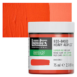Liquitex Bio-Based Heavy Acrylic Paint - Cadmium-Free Red Light, 75 ml jar and swatch