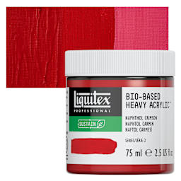 Liquitex Bio-Based Heavy Acrylic Paint - Naphthol Crimson, 75 ml jar and swatch