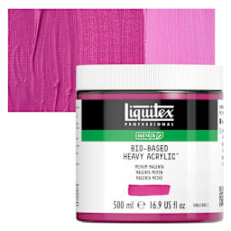 Liquitex Bio-Based Heavy Acrylic Paint - Medium Magenta, 500 ml jar and swatch