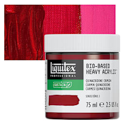 Liquitex Bio-Based Heavy Acrylic Paint - Quinacridone Crimson, 75 ml jar and swatch
