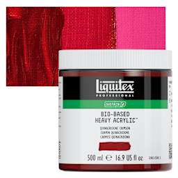 Liquitex Bio-Based Heavy Acrylic Paint - Quinacridone Crimson, 500 ml jar and swatch