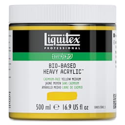 Liquitex Bio-Based Heavy Acrylic Paint - Cadmium-Free Yellow Medium, 500 ml