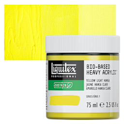Liquitex Bio-Based Heavy Acrylic Paint - Yellow Light Hansa, 75 ml jar and swatch