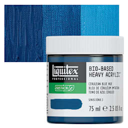 Liquitex Bio-Based Heavy Acrylic Paint - Cerulean Blue Hue, 75 ml jar and swatch
