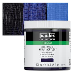 Liquitex Bio-Based Heavy Acrylic Paint - Prussian Blue Hue, 500 ml jar and swatch