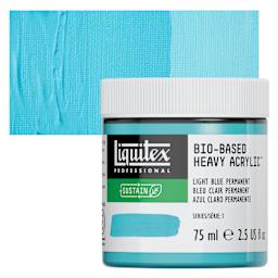 Liquitex Bio-Based Heavy Acrylic Paint - Light Blue Permanent, 75 ml jar and swatch