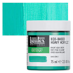 Liquitex Bio-Based Heavy Acrylic Paint - Bright Aqua Green, 75 ml jar and swatch