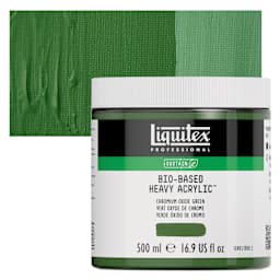 Liquitex Bio-Based Heavy Acrylic Paint - Chromium Oxide Green, 500 ml jar and swatch