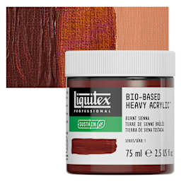 Liquitex Bio-Based Heavy Acrylic Paint - Burnt Sienna, 75 ml jar and swatch