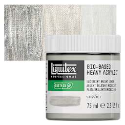 Liquitex Bio-Based Heavy Acrylic Paint - Iridescent Bright Silver, 75 ml jar and swatch