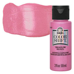 FolkArt Color Shift Paint - Pink Pastel, 2 oz, bottle with swatch