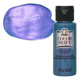FolkArt Color Shift Paint - Blue Flash, 2 oz, bottle with swatch