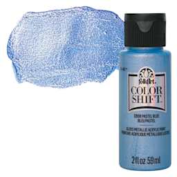 FolkArt Color Shift Paint - Blue Pastel, 2 oz, bottle with swatch