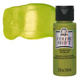 FolkArt Color Shift Paint - Green Flash, 2 oz, bottle with swatch