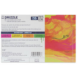 FolkArt Drizzle Acrylic Pouring Paints - Set of 4, Neon Colors, 136 ml back of package