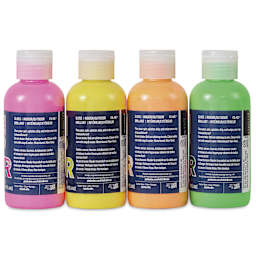 FolkArt Drizzle Acrylic Pouring Paints - Set of 4, Neon Colors, 136 ml back of bottles
