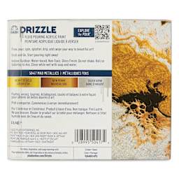 FolkArt Drizzle Acrylic Pouring Paints - Set of 3, Mad Metallics back of package