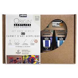 Pebeo Origin Acrylic Paints - Set of 12, Acrylic Collection Art Book Kit front of package