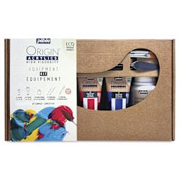 Pebeo Origin Acrylic Paints - Set of 12, Equipment Kit front of package