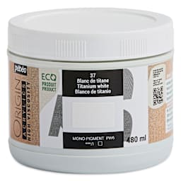 Pebeo Origin Acrylic Paint - Titanium White, 480 ml